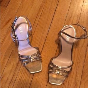 zara gold short heels Never worn